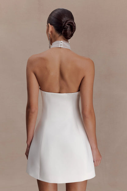 Riley Halter Suiting Mini Dress Ivory