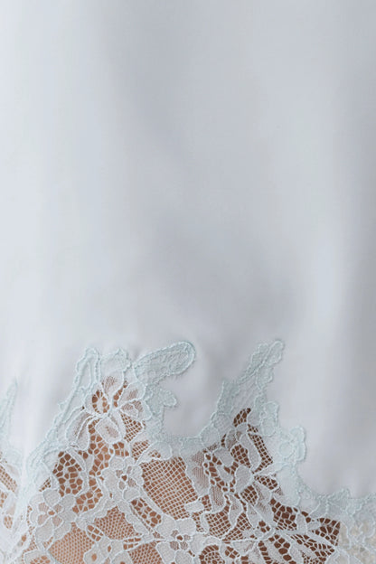 Nina Lace And Satin Mini Skirt Ice Blue