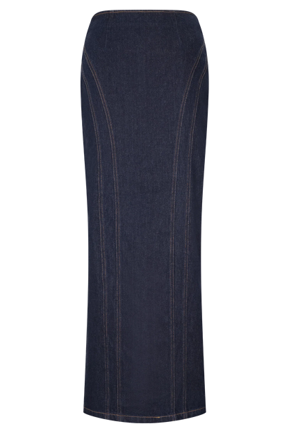 Alma Denim Maxi Skirt Indigo Blue