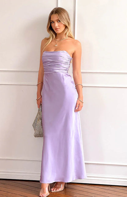 Alexia Purple Strapless Maxi Dress
