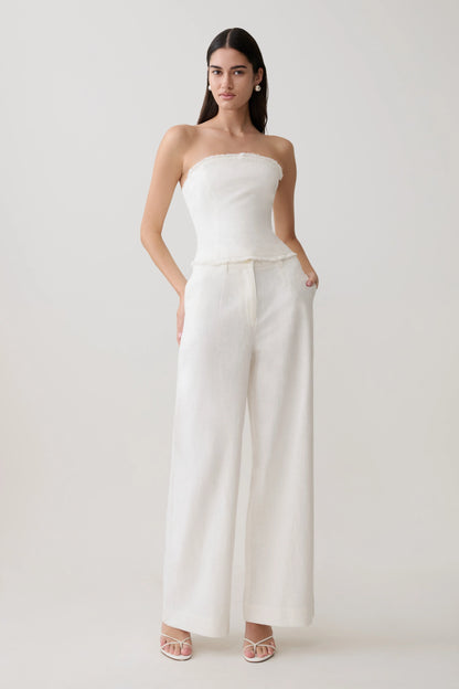 Brielle Straight Leg Pant White