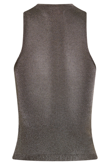 Nikki Lurex Top With Hardware Gunmetal