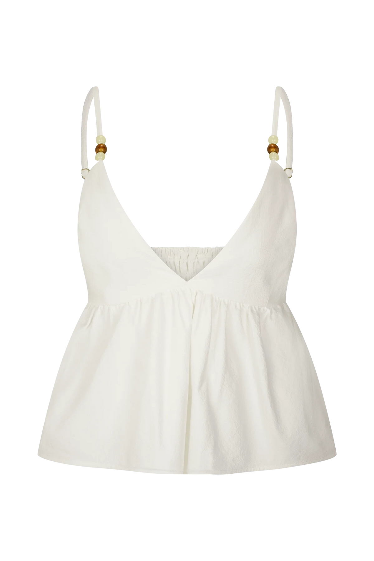 Janayia Cotton Beaded Top White