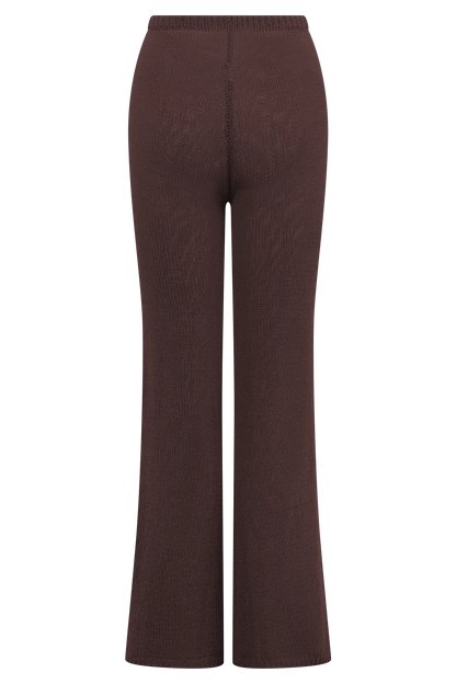 Malani Wide Leg Knit Pants Chocolate