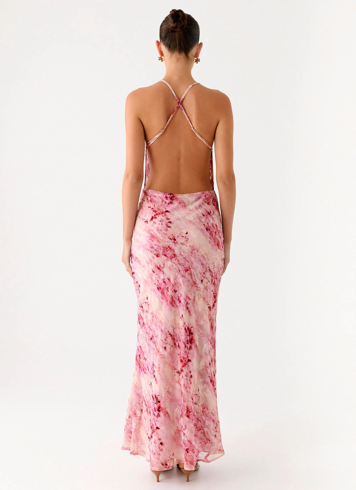 Pure Heart Cowl Maxi Dress Pink