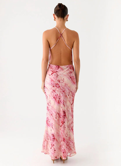Pure Heart Cowl Maxi Dress Pink