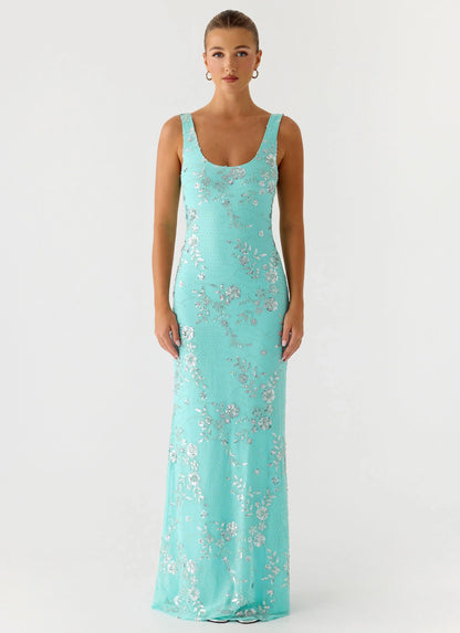 Silvana Maxi Dress Aqua