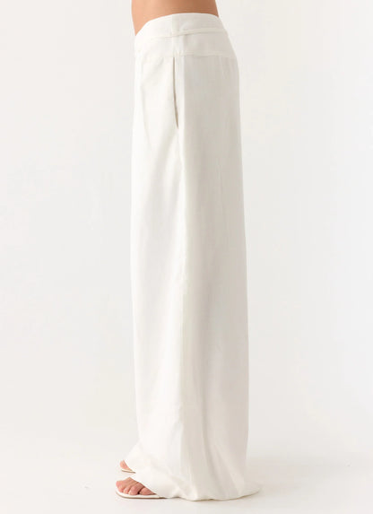 Isobel Linen Pants White