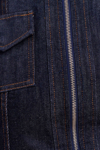 Cierra Cinched Jacket Top Washed Indigo Blue