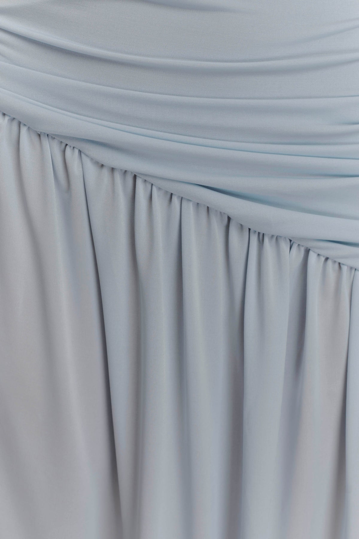Bex Strapless Slinky Maxi Dress With Split Pale Blue