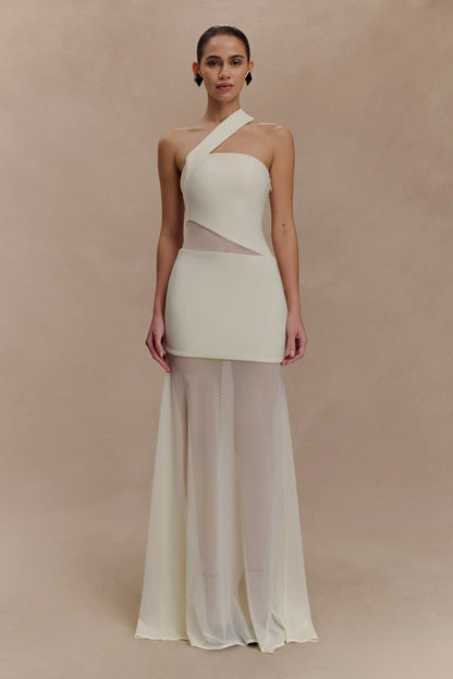 Vashti Cut Out Mesh Maxi Dress Ivory