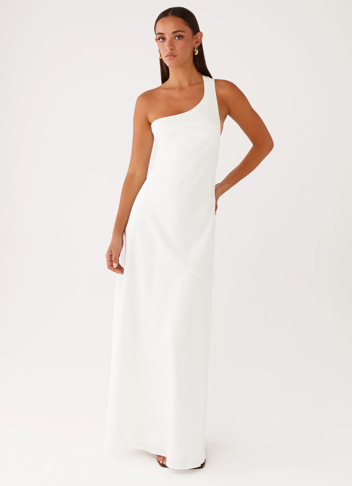 Oaklyn One Shoulder Maxi Dress Ivory