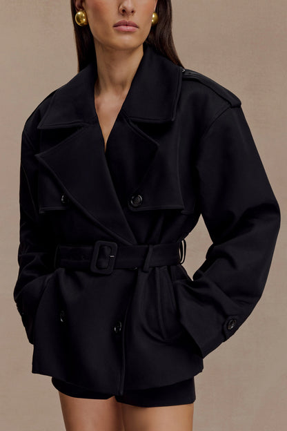 Alden Short Trench Jacket Black