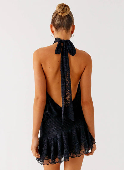Willow Lace Mini Dress Black Lace