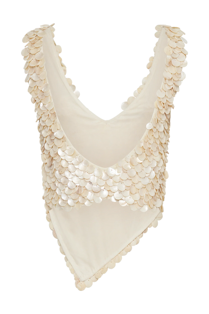 Willow Mother Of Pearl Halter Top Pearl