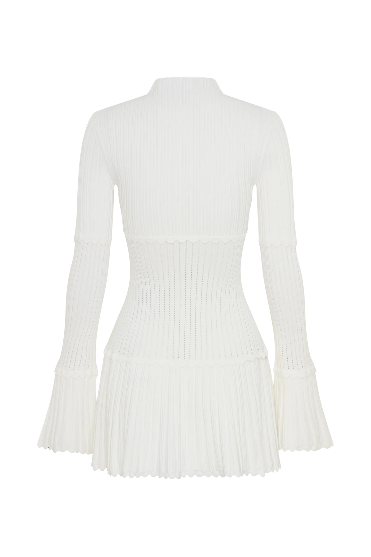 Adena Pointelle Knit Mini Dress Ivory