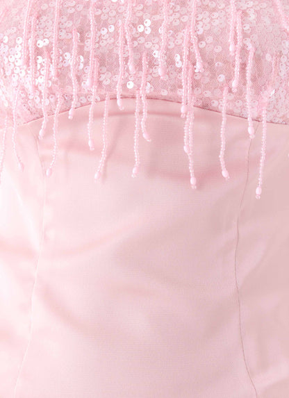 Siren Beaded Sequin Top Pink