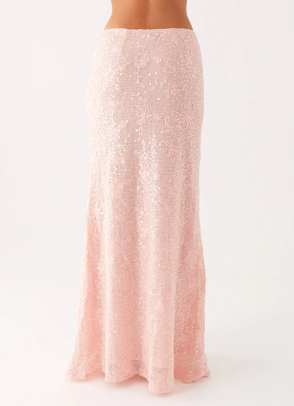 Nico Sequin Maxi Skirt Pink