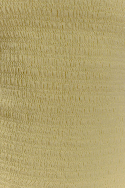 Maureen Cotton Shirring Maxi Dress Lemon