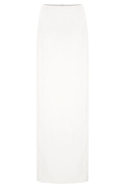 Alma High Waist Maxi Skirt White