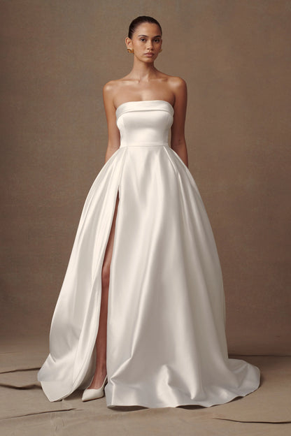 Eileen Strapless Wedding Gown White