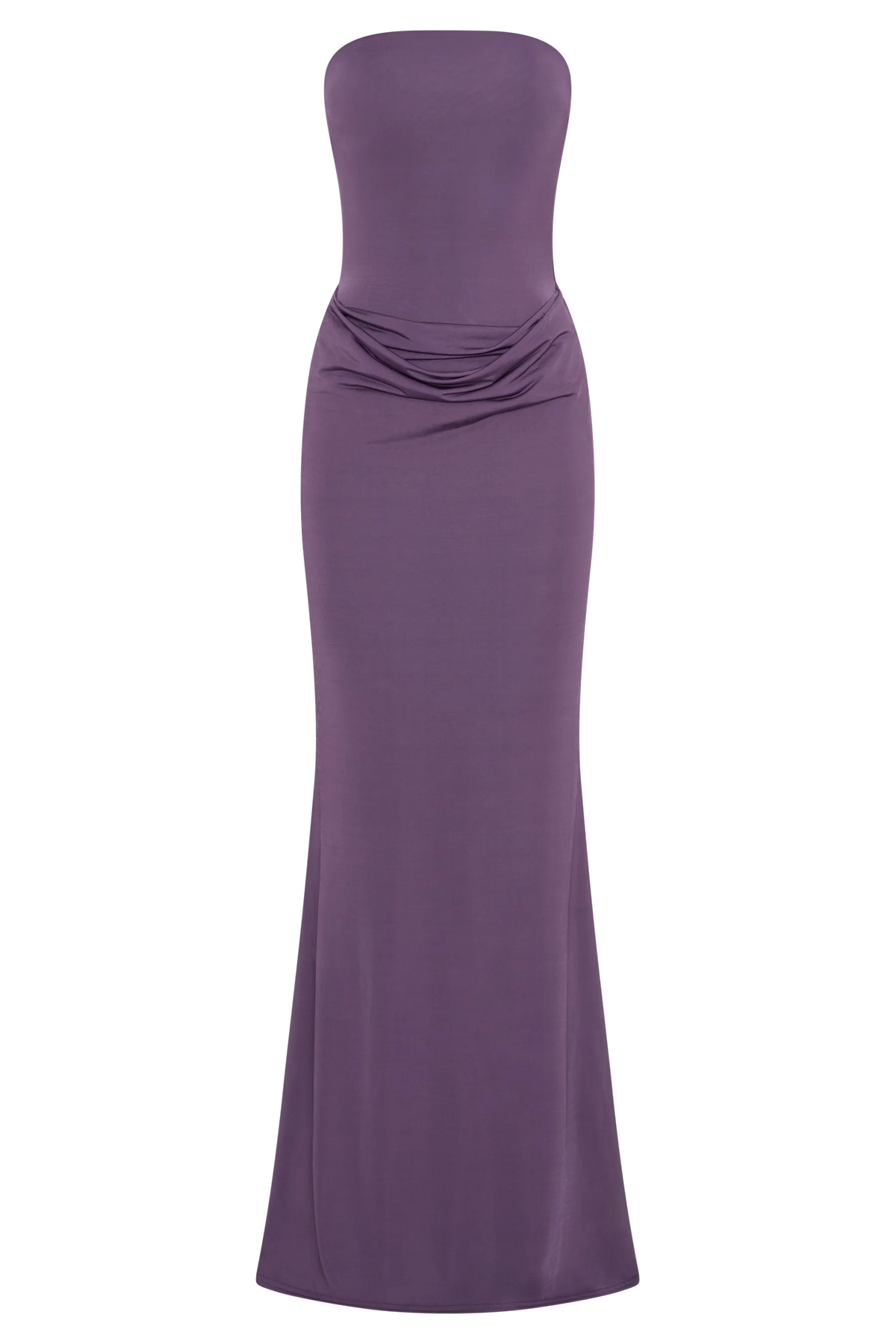 Madison Strapless Slinky Maxi Dress Purple