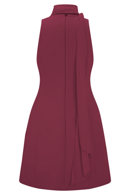 Skyler Suiting Embroidered Mini Dress Wine