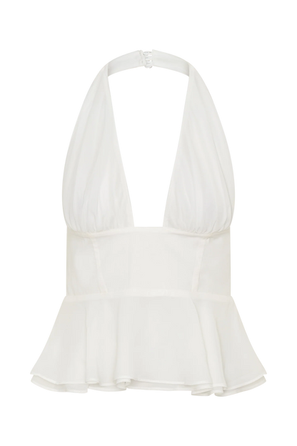 River Halter Neck Sleeveless Top White
