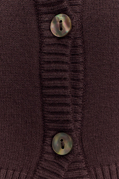 Reese Fitted Knit Cardigan Dark Chocolate