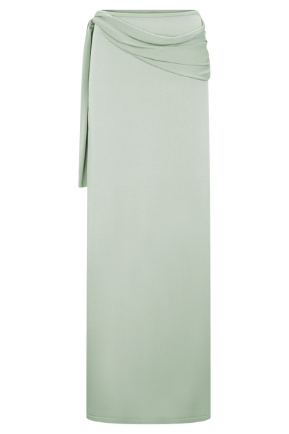 Bowie Low Rise Knit Maxi Skirt Pastel Green