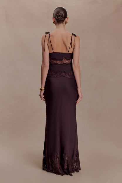 Nina Satin And Lace Camisole Chocolate