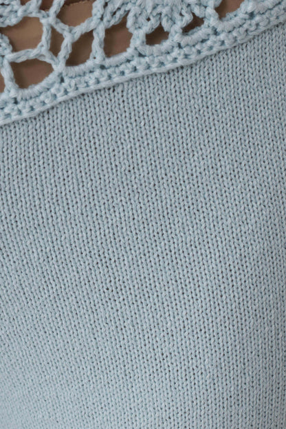 Miley Crochet Waistband Straight Leg Pant Pale Aqua