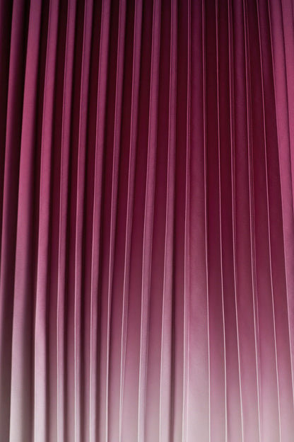 Libby Burgundy Ombre Woven High Neck Midi Dress With Pleated Detailing