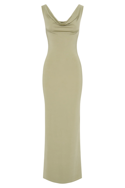 Marta Slinky Cowl Maxi Dress Sage