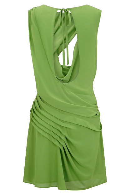 Oria Chiffon Mini Dress Green