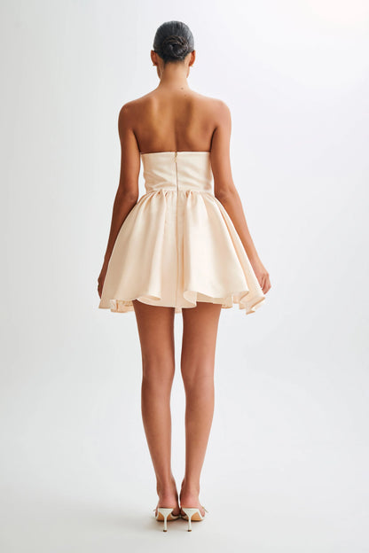 Hollie Structured Corset Mini Dress Gold