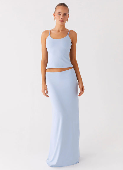 Like A Flower Maxi Skirt Baby Blue