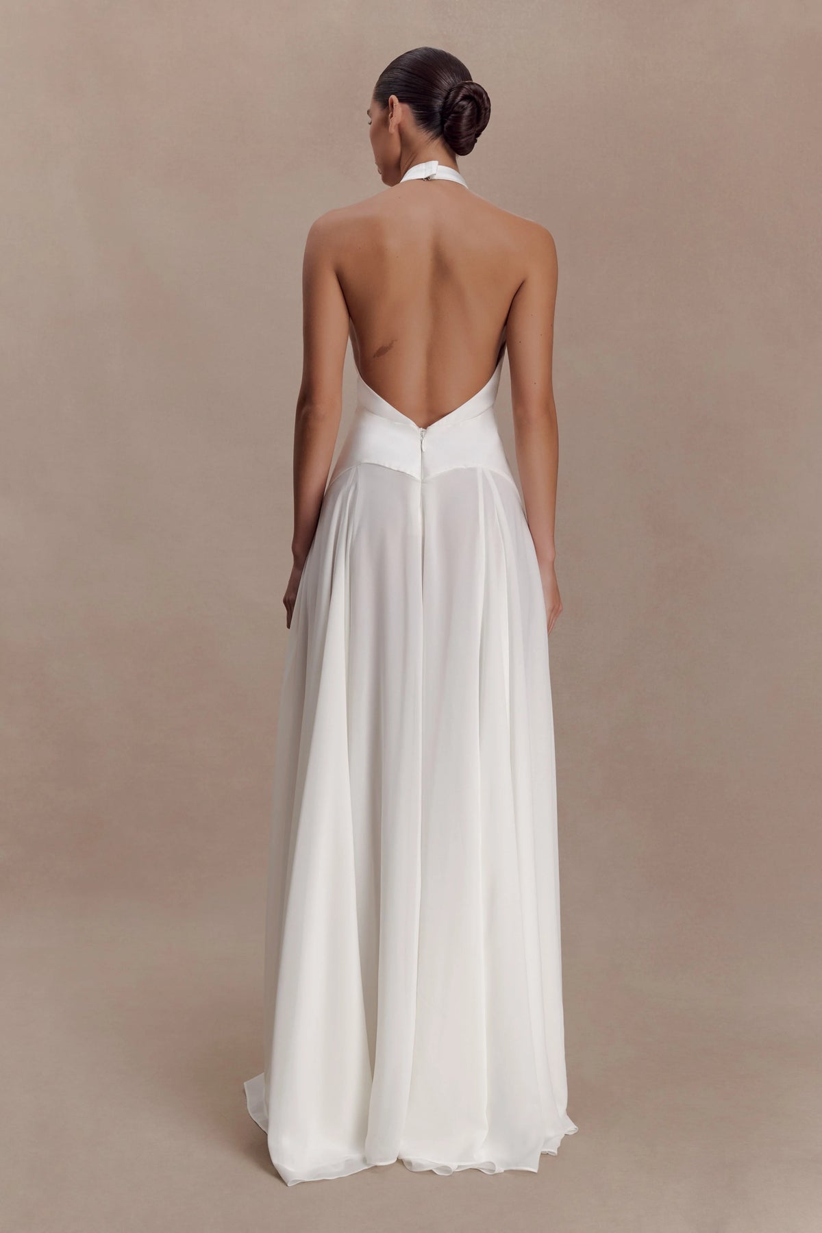 Susan Chiffon Halter Maxi Dress Ivory