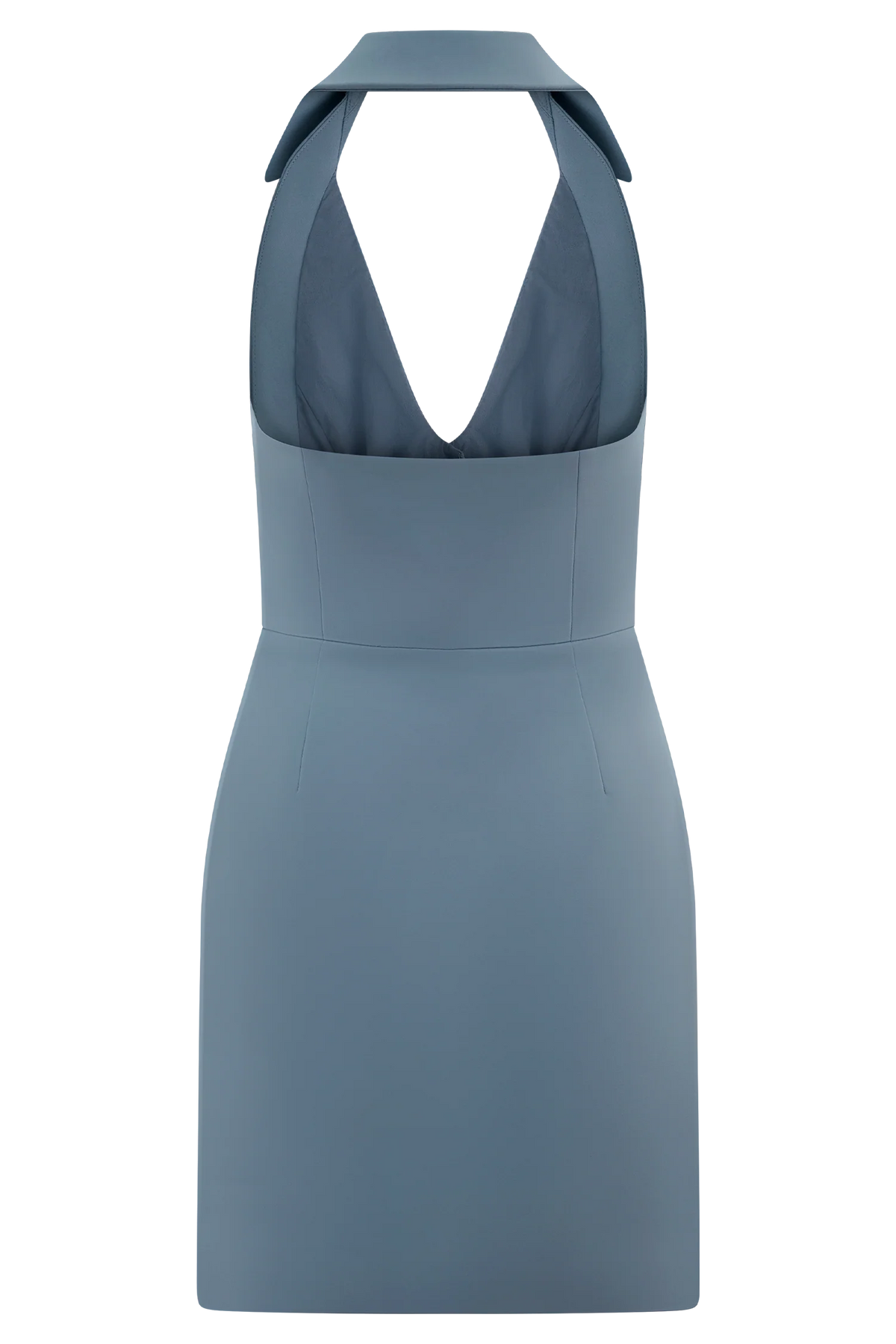 Ruth Cotton Halter Mini Dress Ocean Blue