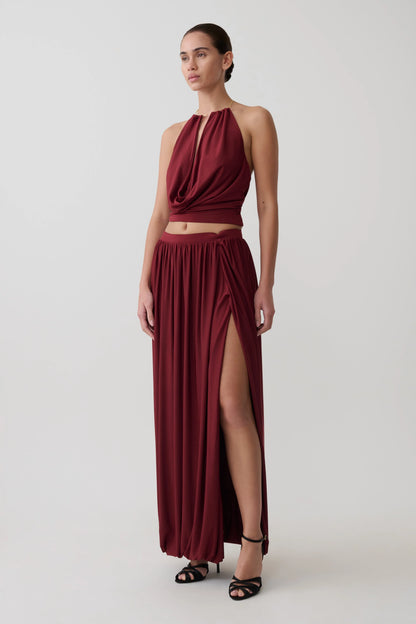 Banks Halter Neck Top With Hardware Wine