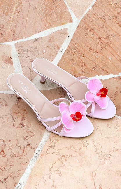 In Bloom Pink Floral Kitten Heels