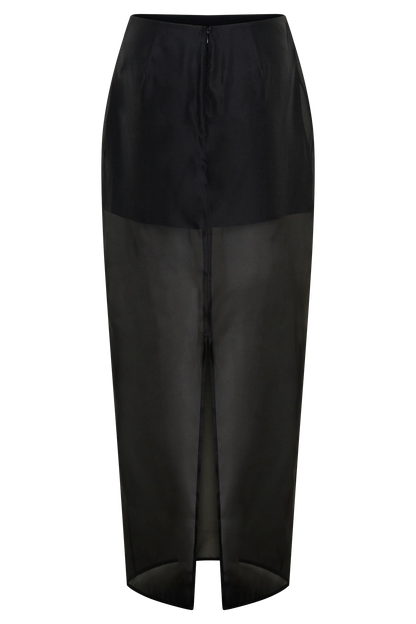 Ximena Organza Maxi Skirt Black