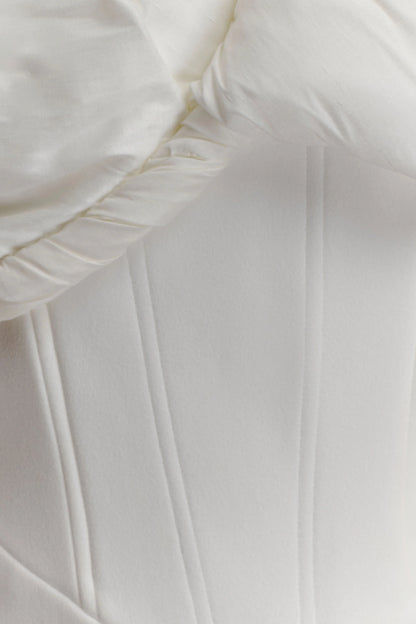 Aphrodite Off Shoulder Crepe Mini Dress Ivory