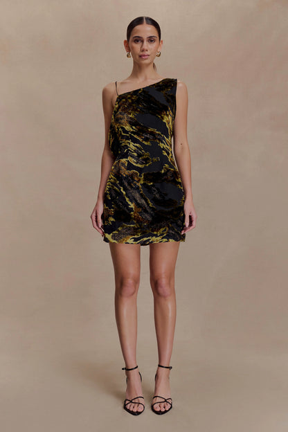 Ayana Cross Back Mini Dress Velvet Burnout