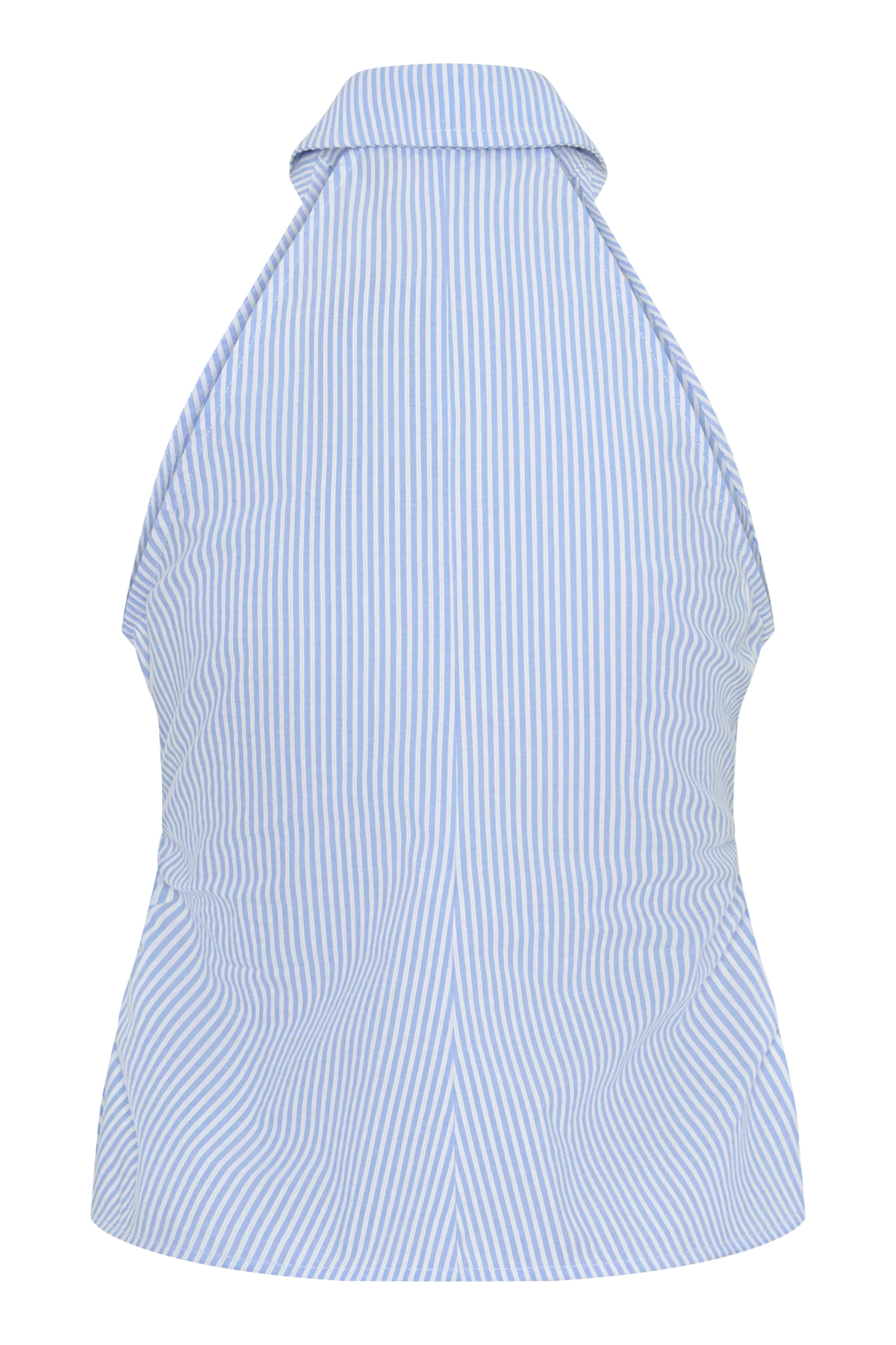 Allison Halter Sleeveless Shirt Blue Pinstripe