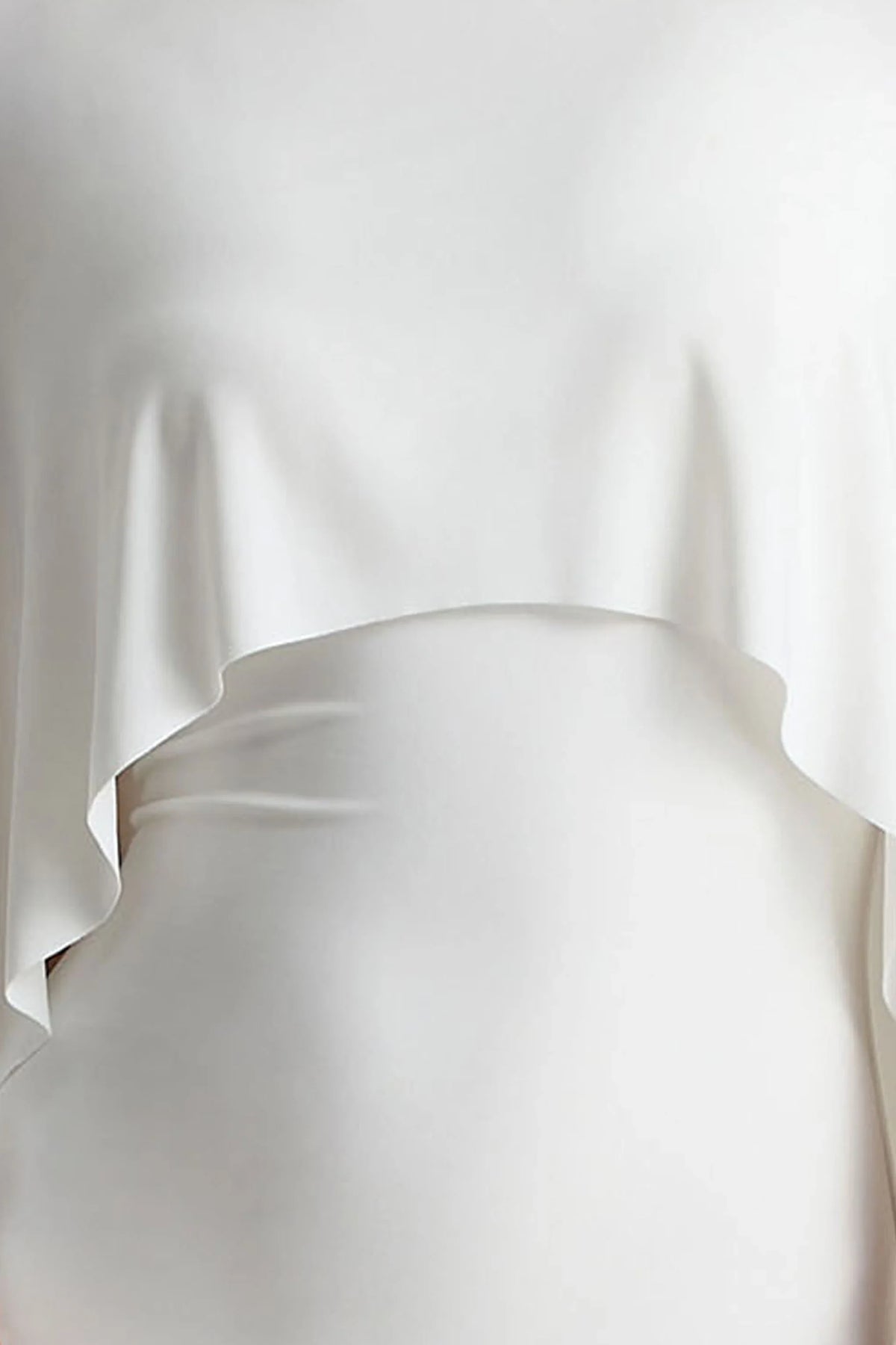 Padma White Draped Maxi Dress With Cape Sleeves