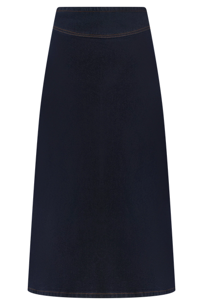 Cecilia Denim A Line Midi Skirt Indigo Blue