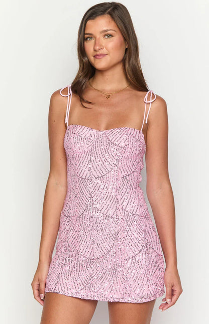 Penny Lane Pink Sequin Mini Dress