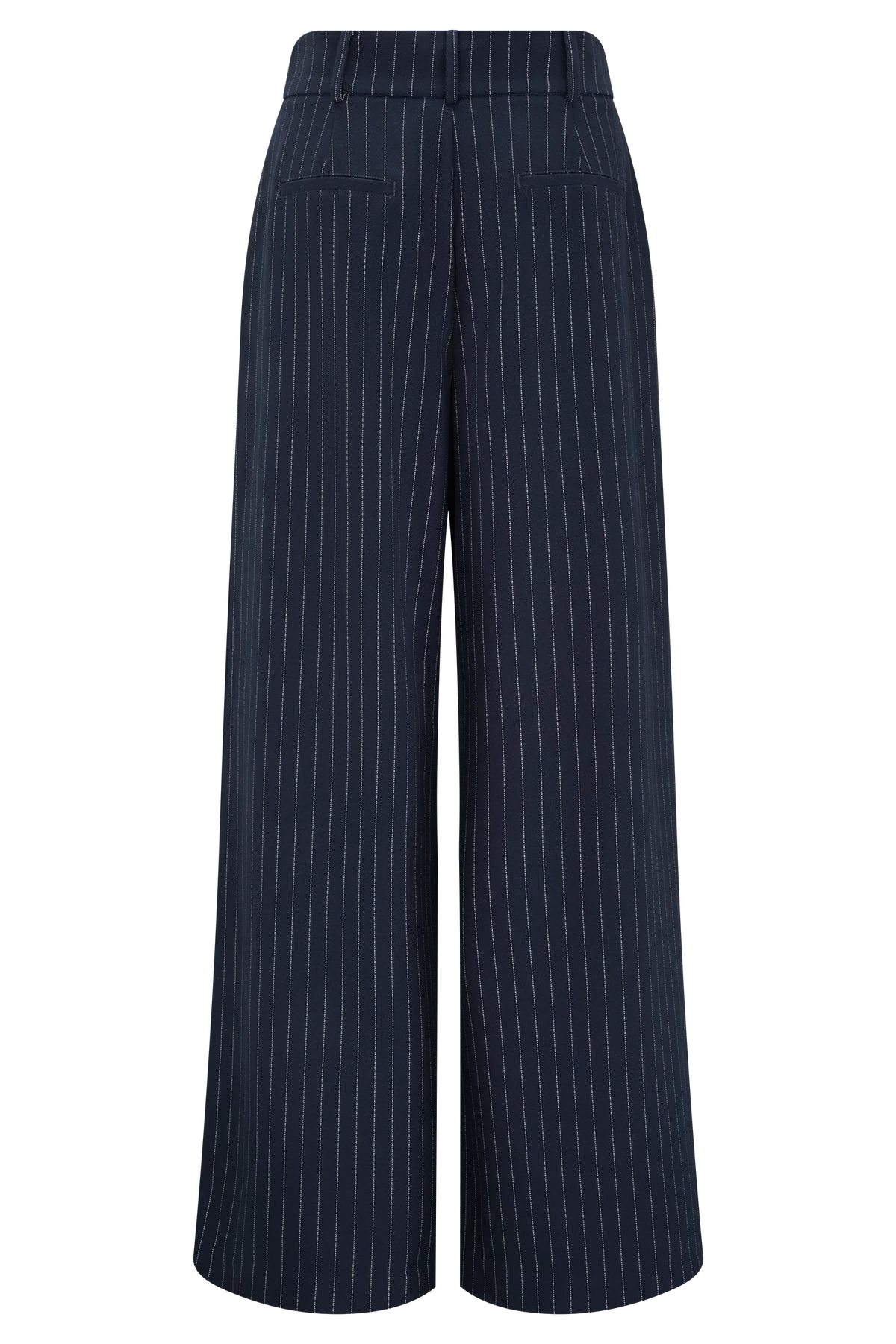 Jacqueline Pleated Wide Leg Pants Navy Pinstripe