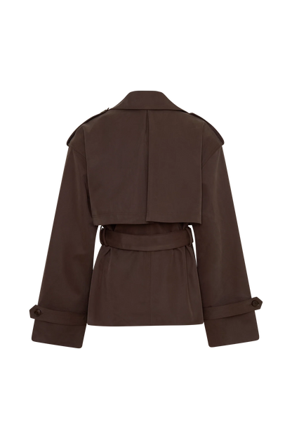 Alden Short Trench Jacket Chocolate